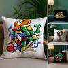 Home Personality Display Rubiks Cube Pillow Case Printed Brushed Fleece Pillow Baby Skin-Touch Eco-Friendly Dye-Sublimat