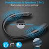 Bluetooth Neckband Headphone + Speaker 2 In 1 Large Capacity Subwoofer HiFi Super Bass With Telescoping Cable For Sport
