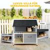 Outdoor Cat House, Cat Shelter for Outdoor Use, Waterproof, Hinged Roof, Spruce Wood, 80 x 93 x 95, Grey