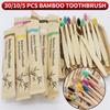 30/10/5 шт. бамбуковая зубная щетка в пакете, биоразлагаемая, подходит для дома, проживания в семье, отеля и другого использования