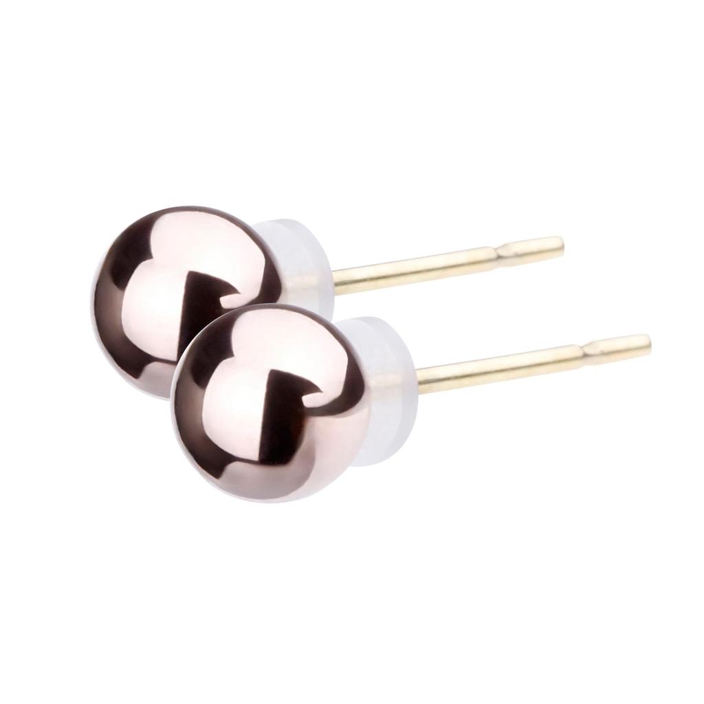 LOKUMI Made In 18K K18 5 Sizes X 3 Colors To Choose Metal Allergy Round Very Pink Nickel 2mm 3mm 4mm 5mm Earrings, Japan, Posts, From, K18,