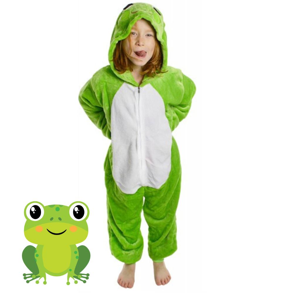 Children's pajamas frog onesie jumpsuit kigurumi children's disguise 122-128 Onesie children 001pcN frog - 134-140