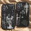 Готический Кибер-Сигил Крест Чехол для Телефона для iPhone 16 15 14 11 12 13 Pro Max Plus Задняя Кожаная Крышка
