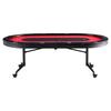 10 Player Foldable Poker Table, Blackjack Texas Holdem Poker Table with Padded Rails and Stainless Steel Cup Holders, Portable Folding Card Board Game