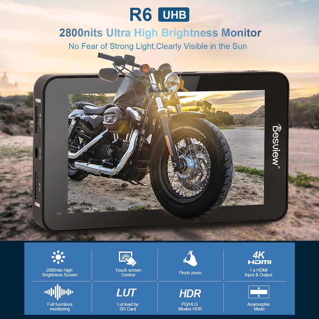 Bestview R6 UHB 5.5 Inch Camera Field Monitor 4K HDMI Input & Output FHD 1920 * 1080 Touchscreen 3D
