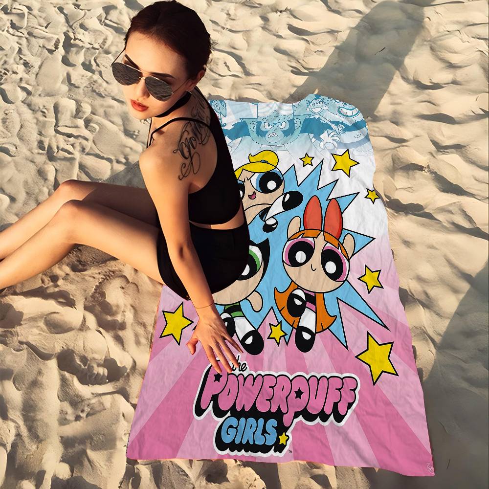 P-Powerpuff Аниме G-Девочки Банное полотенце Микрофибра Мягкое Впитывающее Дышащее Для Девочек Детей Декоративное Мультяшное Пляжное полотенце