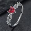 Women Wedding Ring Heart Hollow Electroplated Out Polished Lightweight Rhinestone Prom Party Finger Ring
