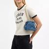 COACH shoulder bag Faye 17 Classic Logo Drawstring Magnetic Closure Detachable Chain Handle and Strap Fabric and Cowhide Bucket Crossbody Mini Women's