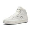 Anta Textile, Synthetic Leather Comfortable Cushioning, Wear Resistant High top Skateboard Shoes Men's Ivory White 912348087-1