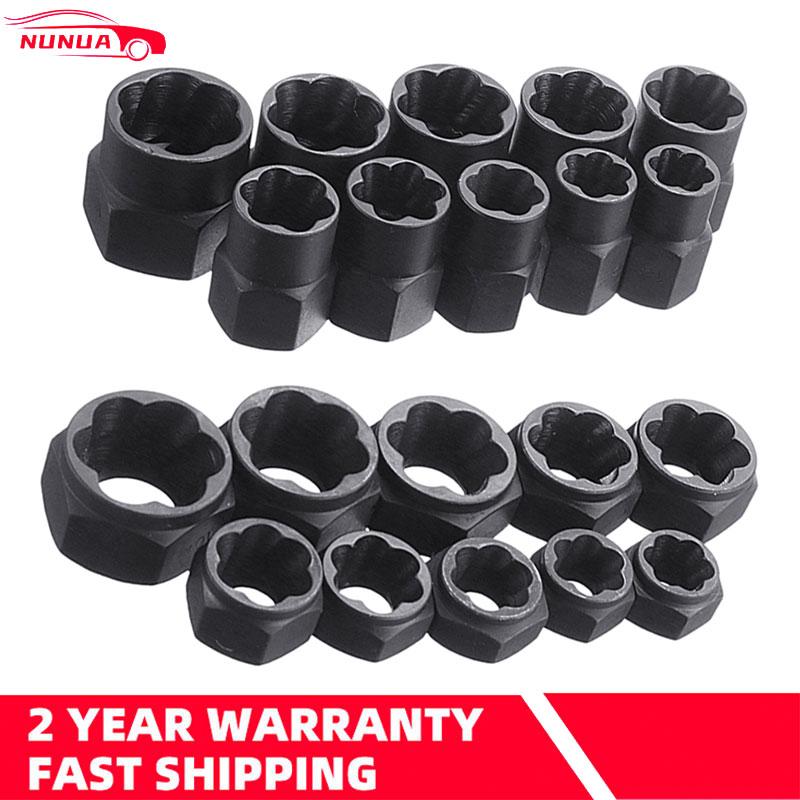 10Pcs/Set Damaged Bolts Nuts Black Nuts Screws Remover Extractor Removal Tools Set Threading Tool Kit Car Hub Multipurpose Screw