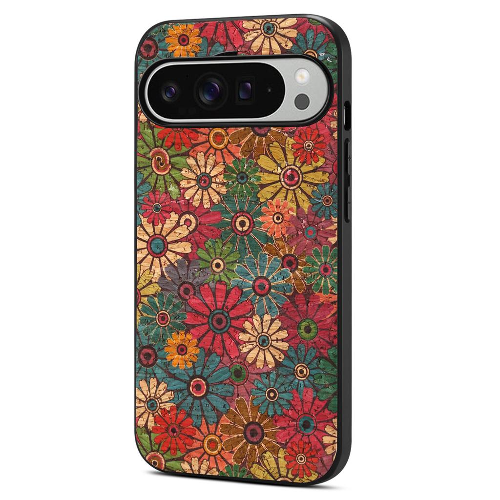 For Google Pixel 10 Pro XL Case Flower Print PU Leather+PC+TPU Phone Cover