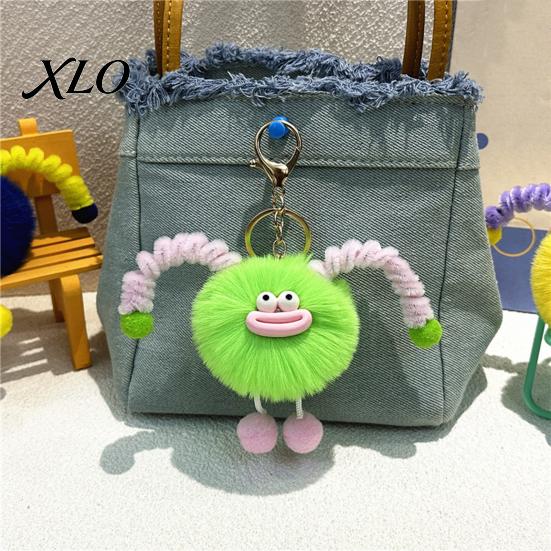 Soft Plush Keychain Sausage Mouth Creature Keychain, Cartoon Fuzzy Ball Keyring Pendant, Car Key Holders Decorative for Handbags Purses Backpacks