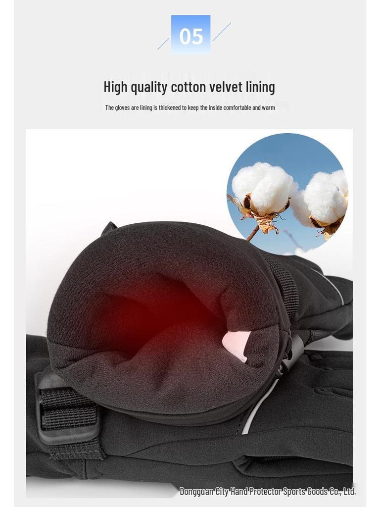 Electric Heated Gloves for Outdoor Cycling & Skiing: Windproof, Touchscreen-Compatible, Cold-Proof, Three-Level Warmth