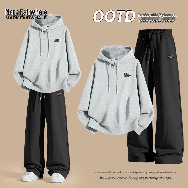 MARK FAIRWHALE Men's Casual Hoodie and Jogger Tracksuit Set