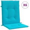 VidaXL Low Back Chair Cushions 6 Pcs Turquoise Fabric 361339