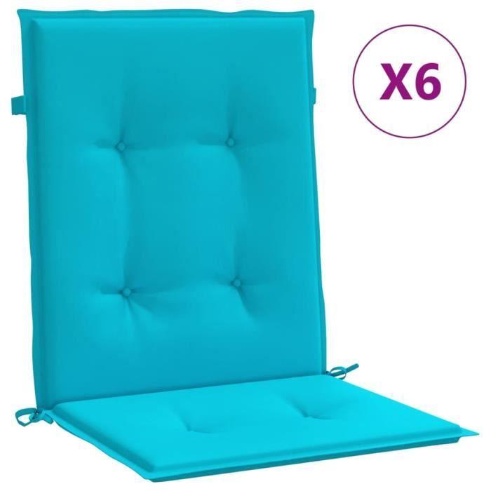 VidaXL Low Back Chair Cushions 6 Pcs Turquoise Fabric 361339