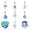 Luminous Astronaut Moon Planet Pendant Beads Diy Jewelry Accessories Bracelet Plated Style