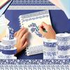 12 шт. голубой цветок фарфоровый китайский стиль васи лента DIY ремесло клейкая лента прозрачный рулон самоклеящийся материал ручной работы