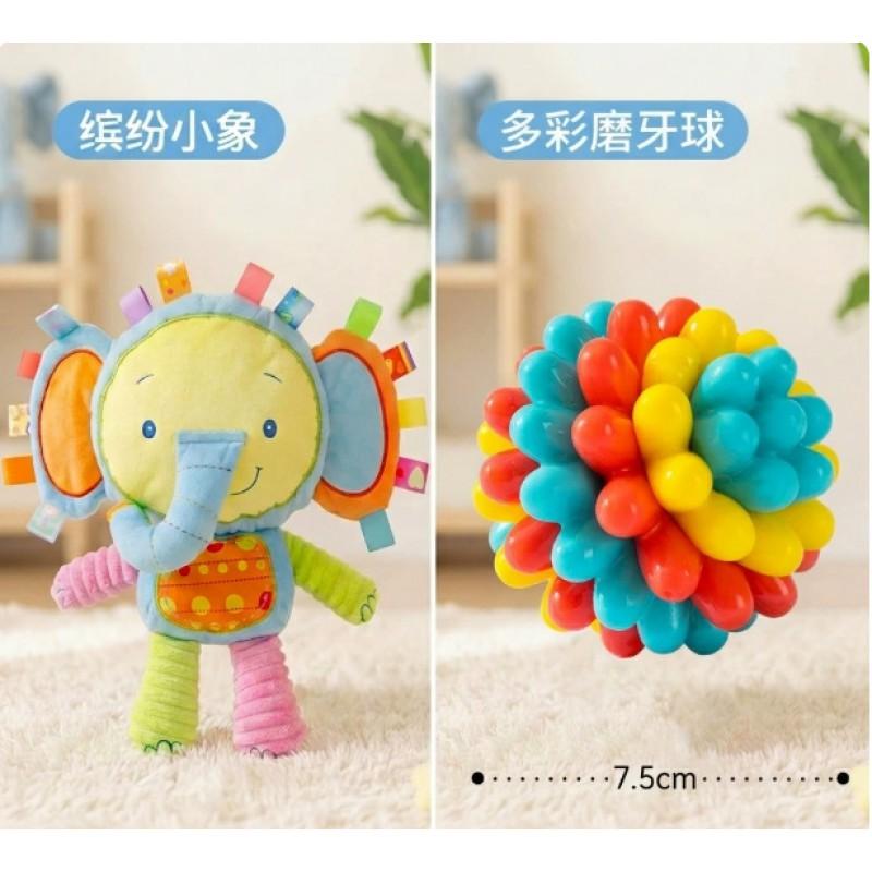 Plush Elephant Squeaky Dog Toy Chewing Teething Fun Durable Interactive Pet Entertainment
