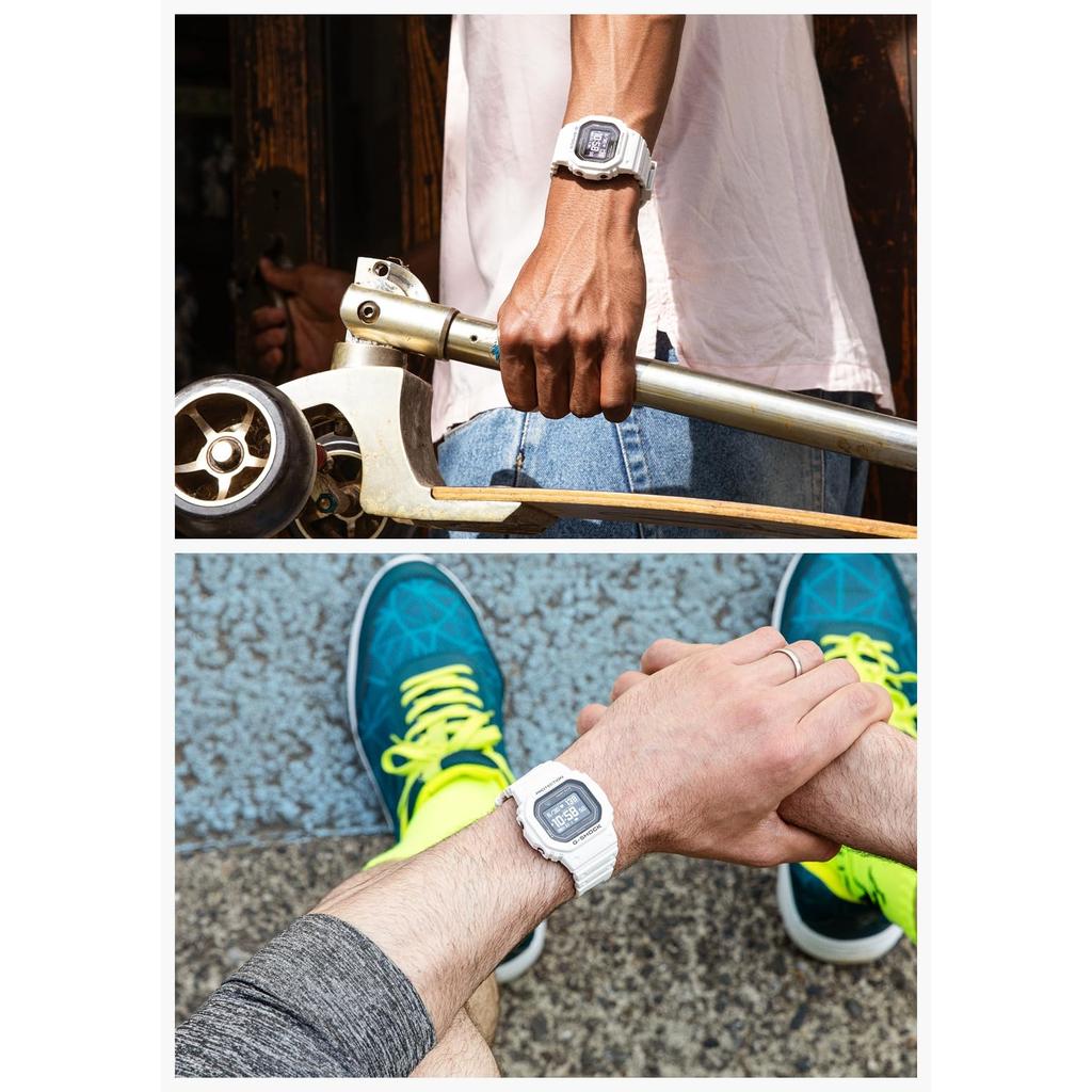 Casio Men's G-SHOCK Watch, G-SQUAD with Heart Rate Monitor, Bluetooth, DW-H5600-7JR, Authentic Japan Model, White