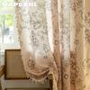1 шт. NAPEARL Французские Ретро Нежные Печатные Шторы с Бахромой Полупрозрачные Шторы для Спальни Гостиной Окна Домашний Декор