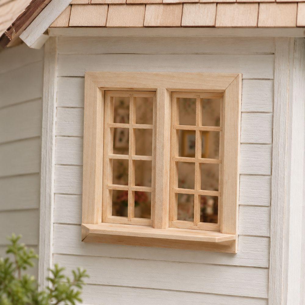 16 Grids Dollhouse Window Model Wooden Square Windows Model Dollhouse Miniature Door For DIY Toys