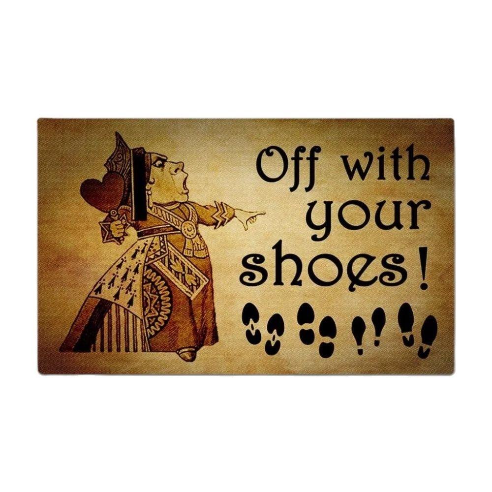 Take Off Your Shoes Doormat Rubber Bathroom Kitchen Mat Garden Garage Door Floor Mat Non-Slip Carpet Entrance Rug