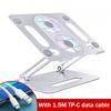 Aluminum Alloy Folding Double-layer Storage Laptop Stand with Adjustable Large Fan and Cooling Tablet Stand