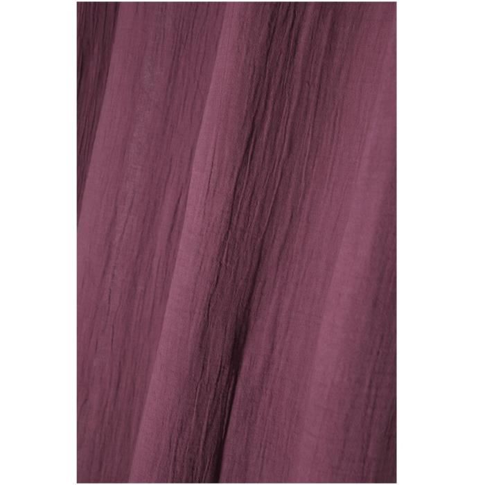 Rideau a oeillets en gaze de coton 140 x 260 cm Pop color pourpre