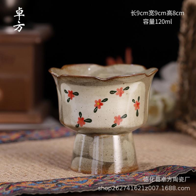 Чистый, расписанный вручную, небольшой цветочный чайный сервиз на дровах, ретро-подглазурный, чайный сервиз в китайском стиле кунг-фу, набор из чайника и чашки