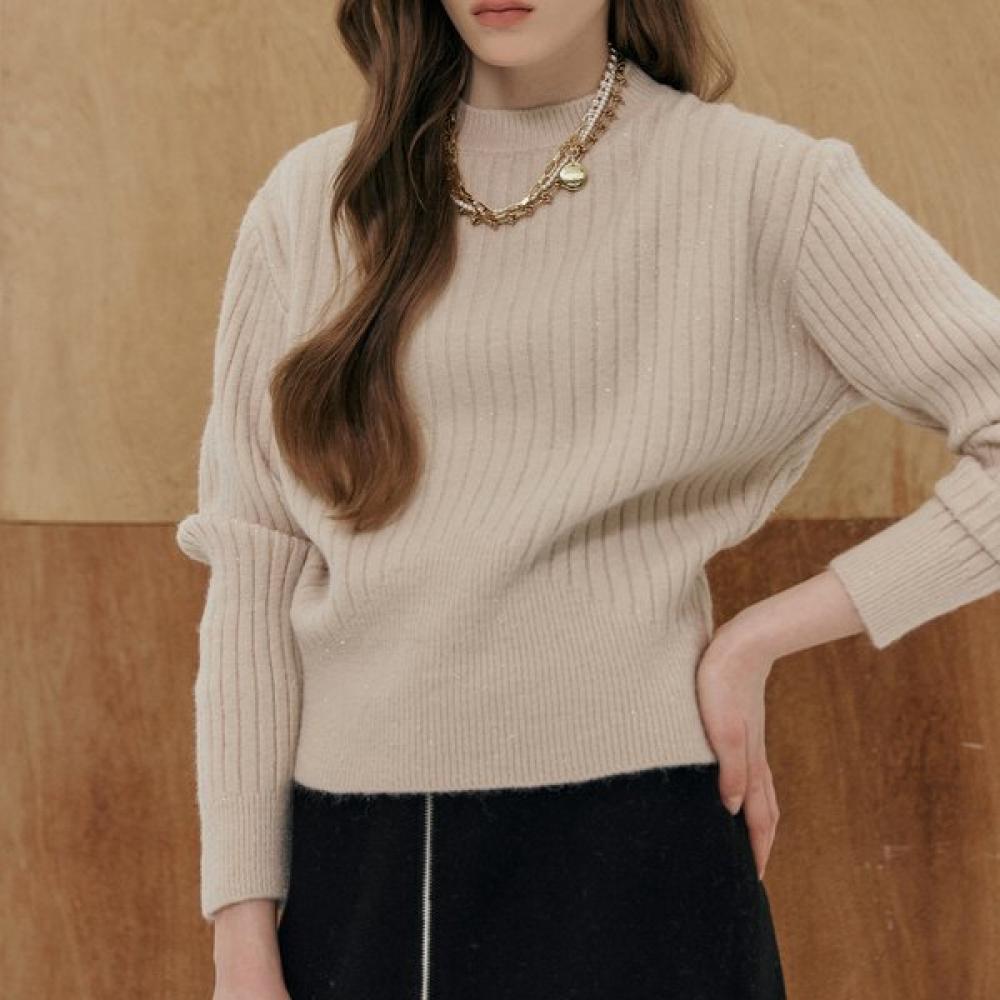 Glitter Mix Round Neck Crop Rib Knit Zd02qk008on
