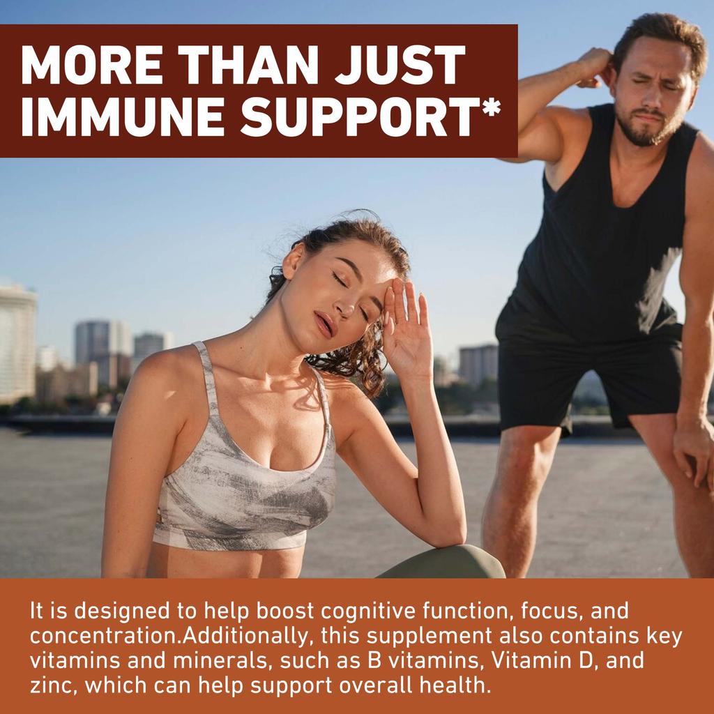 Lion's Mane Mushroom Capsules - Brain Memory Focus Immune Support Supplement