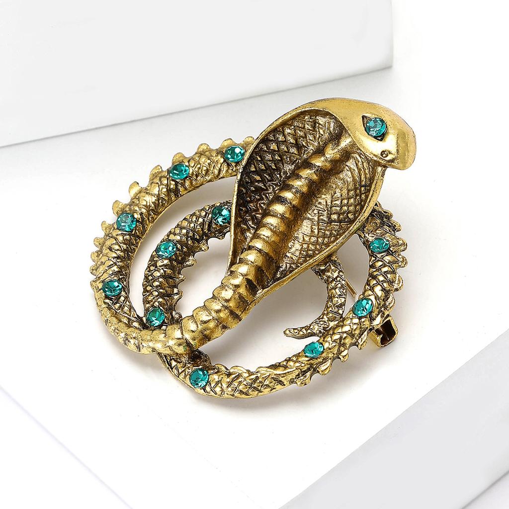 Креативная ретро-брошь в виде кобры из сплава, персонализированная универсальная булавка для мужского и женского костюма, свитера, корсажа