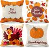 European and American Thanksgiving Decorative Pillow Cover Fashion Cartoon Autumn Harvest Pumpkin Letter Sunflower Print Pillow Pillow Cover