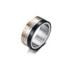 Rockyu brand ring men's Fashionable silver pink gold black Triple rotation ring No. 14 stainless engraved ring fashion accessories
