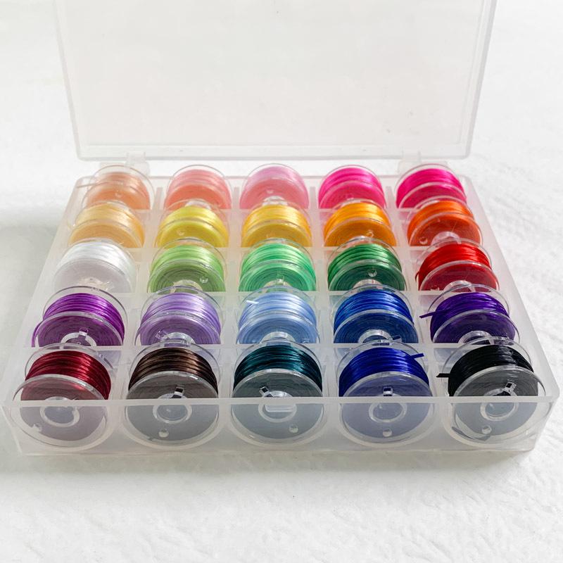 Набор разноцветных эластичных шнуров для изготовления браслетов - Плоская нить 25/10 для бисероплетения