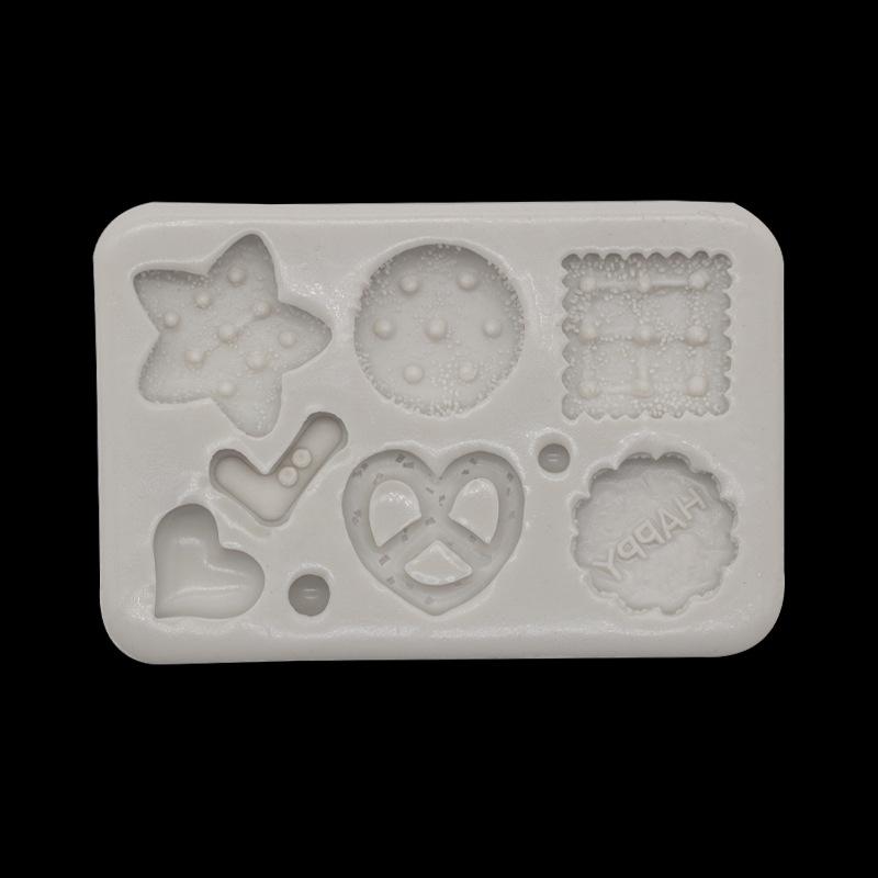 Fondant Waffle Cookie & Chocolate Mold - Heart, Star, Ship Anchor Ocean Theme Silicone Plaster Mold
