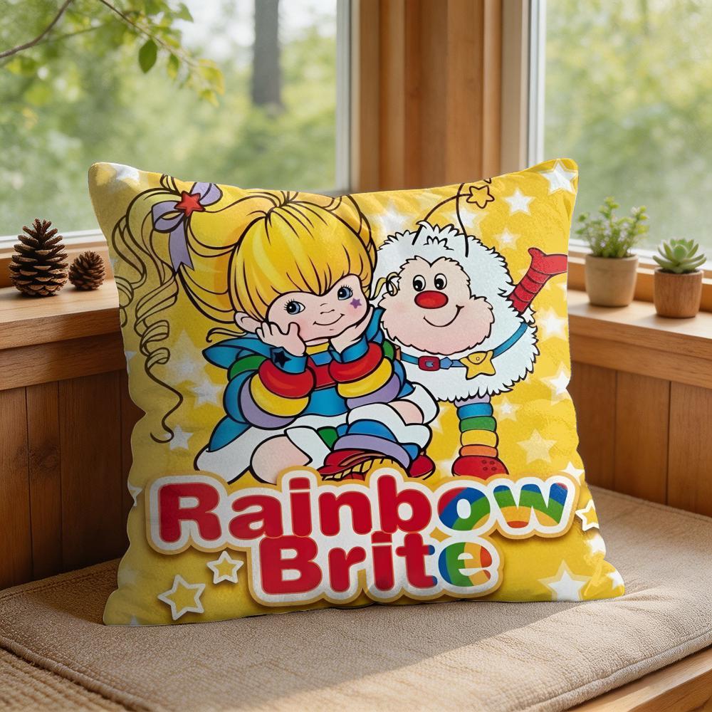 Rainbows BBrite Cute Cushion Cover Square Short Plush Pillow Case Living Room Sofa Home Decor Funda X