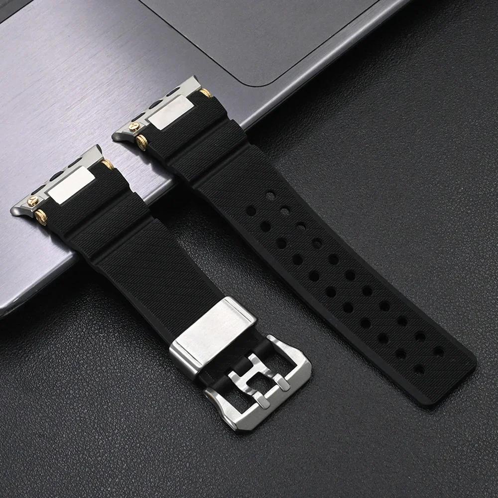Силиконовый ремешок для часов Apple Watch Ultra 2 Ремешок 49 мм Спортивный браслет для Iwatch 10 46 мм 9 8 7 6 Se 5 44 мм 45 мм Ремешок на запястье