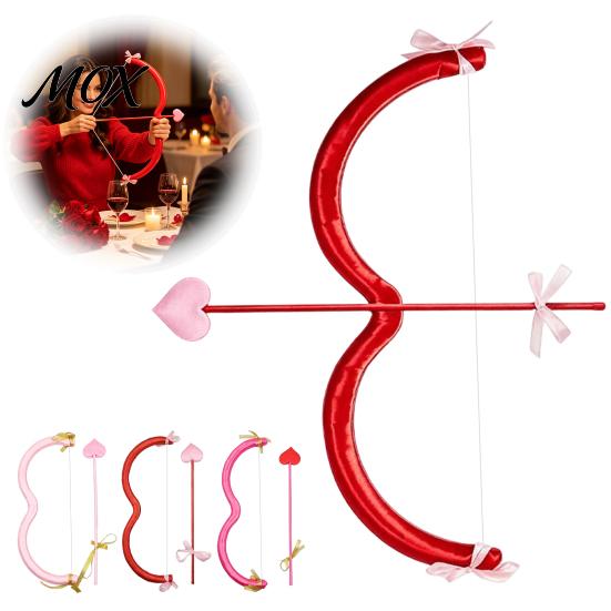 Stage Performance Accessory Cupid Bow And Arrow Costume Accessory, Valentine's Day Mini Play Set with Heart for Halloween Cosplay Party Favors, Photo