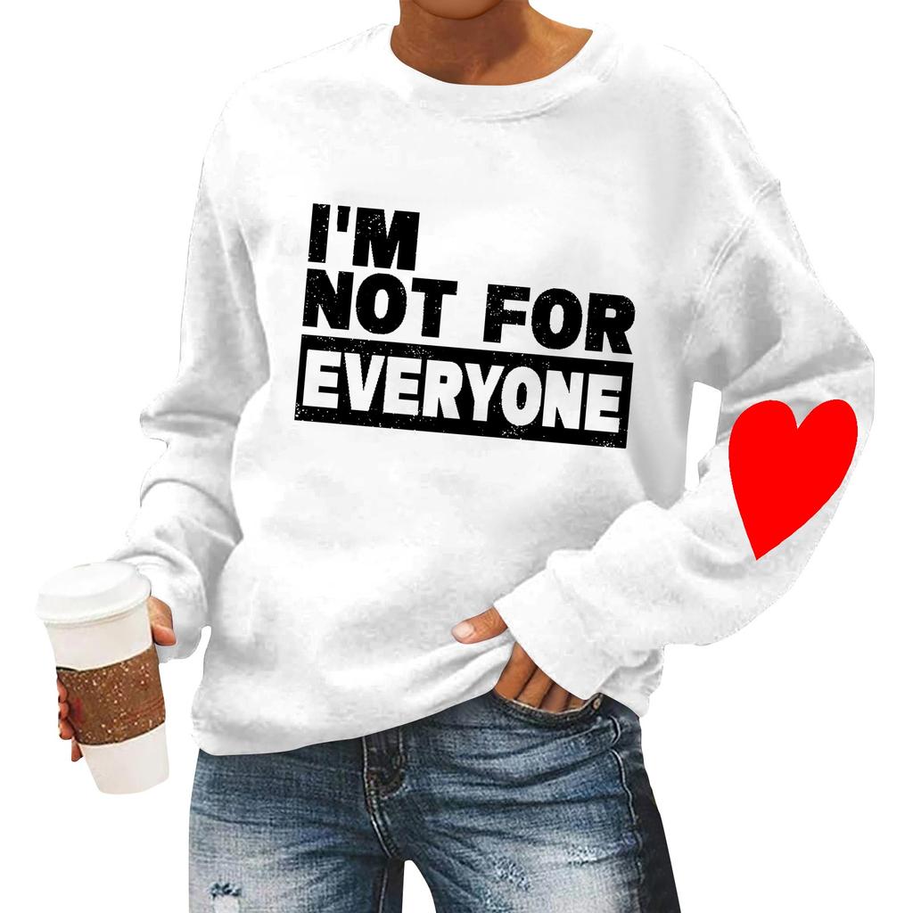 Женская повседневная мода ко Дню святого Валентина с принтом, длинным рукавом, круглым вырезом, толстовки, пуловеры, топы