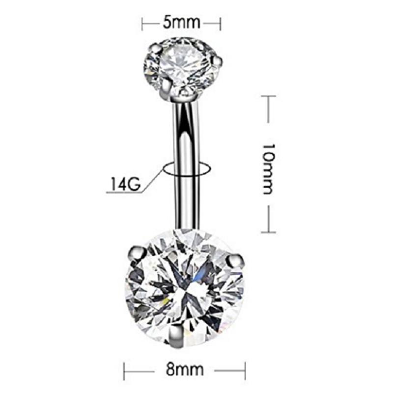 7Pcs/Set Stainless Steel Crystal Belly Button Rings Navel Body Jewelry Piercing