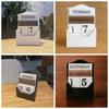 Aesthetic Wooden Perpetual Calendar Manual Reusable Desk Calendar Ornament Home Decoration Black Date Display Ornament