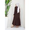 Women's Black Sandy Front Stone Embroidered Blouse Skirt Pleated Double Hijab Skirt Set