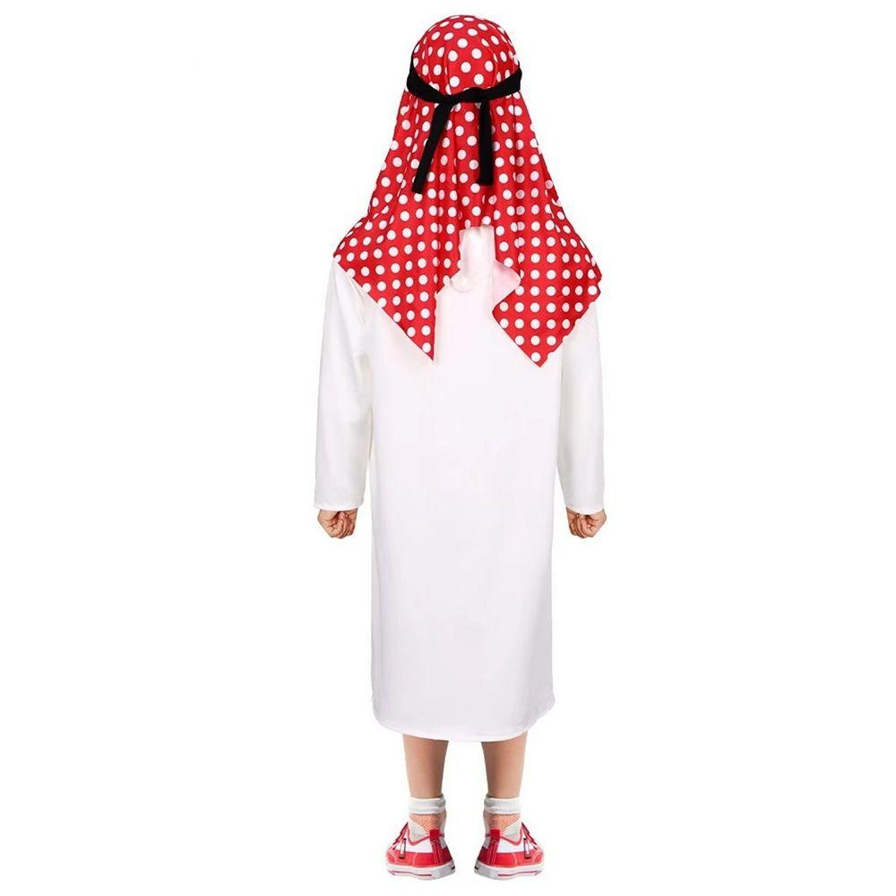 Cosplay Arabic Costume Red Headscarf Arab Sheikh Outfit Halloween Costumes Stage Performance