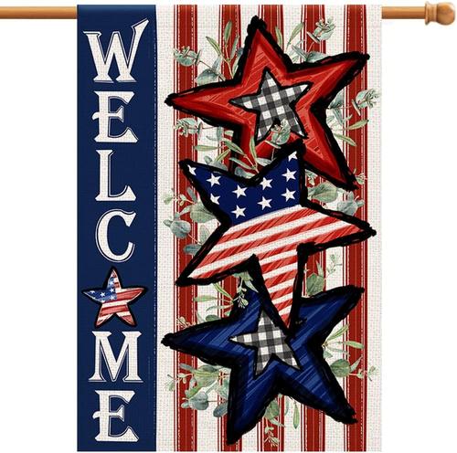 Independence Day 4th of July House ag Burlap Double Sided, Patrioti 711181123777 AAV