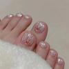 French Toe Nails Simple Foot Nails Nail Tips Fake Toenails  for Women Girl