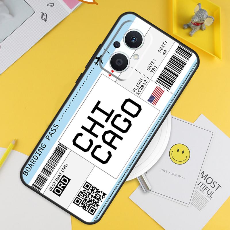 Boarding Pass Ticket For OPPO Reno 8T 11F 12F 13F 14F 7 8 Lite 10 11 12 13 14 Pro OPPO Find X9 X8 X5 X6 Pro Case