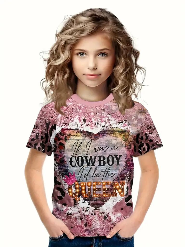 Повседневные модные 3D-принты, забавные футболки для девочек, летние топы с короткими рукавами, повседневные футболки, одежда для девочек