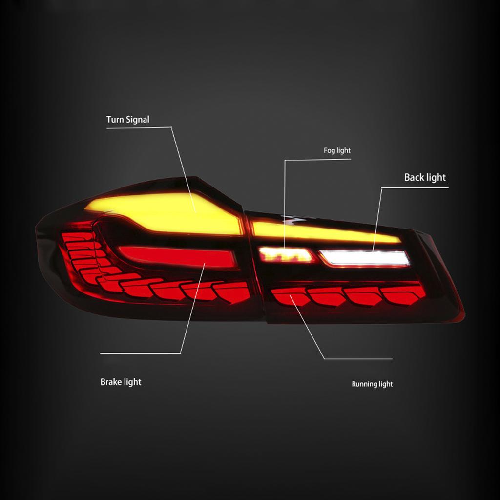 L&R красные светодиодные задние фонари задний фонарь в сборе для BMW 5 серии G30 G38 2018-2020